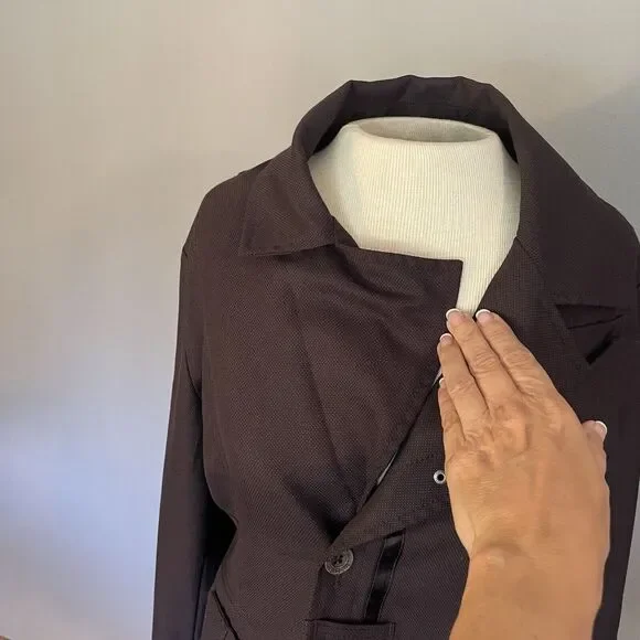 Diesel Jacket Women LG Plum Wool Biker Y2K Grunge Whimsigoth Festival Cosplay - Picture 8 of 11